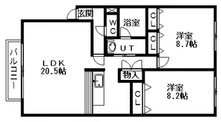 ING RⅡ【101号室】の間取り