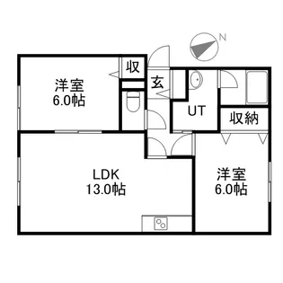 ノースインタカマツⅡ【A202号室】の間取り