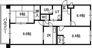 アルファスクエア円山【00603号室】の間取り