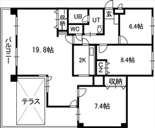 アルファスクエア円山【01003号室】の間取り