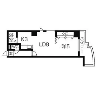 ミラバ札幌中央【1101号室】の間取り