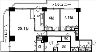 知事公館前タワーレジデンス【00802号室】の間取り