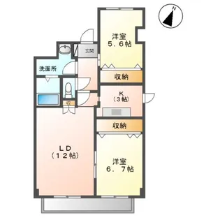 コンフォース杜【201号室】の間取り