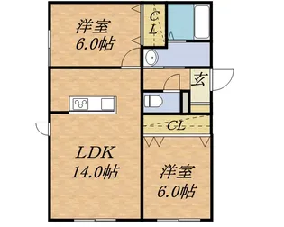 CALM HOUSE【1階】の間取り