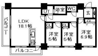 レジディア円山北5条【4階】の間取り