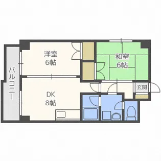 マンションブリッジ麻生【6階】の間取り