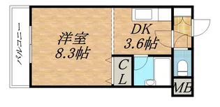 港プロシード26【102号室】の間取り