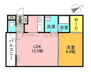 シエル本町【103号室】の間取り