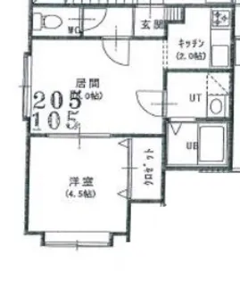 プラダハウス【105号室】の間取り