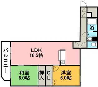 ロイヤル伏古【405号室】の間取り