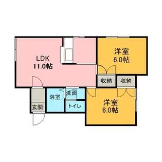 北海道札幌市東区中沼西二条2丁目【アパート】の間取り