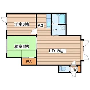 パークハイツ本町【102号室】の間取り