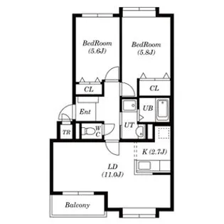 プレアデス篠路【2階】の間取り