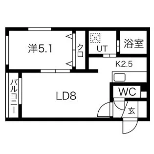 グランメール元町駅北【205号室】の間取り