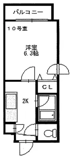 北26条マンション【0410号室】の間取り