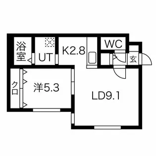 レストシティ琴似【201号室】の間取り