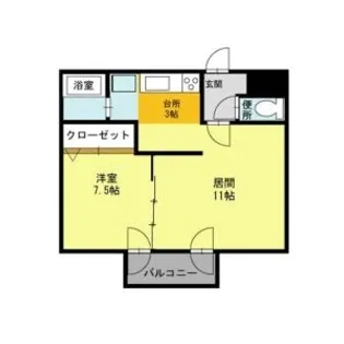 藤井ビル北23条Ⅱ【8階】の間取り