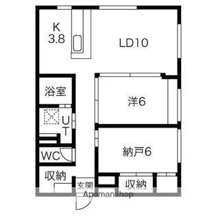 ディア麻生【1階】の間取り