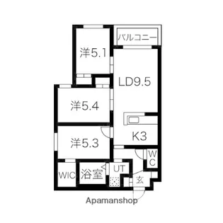 北海道札幌市東区北十八条東5丁目【マンション】の間取り
