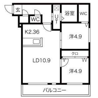 ジュエル琴似【4階】の間取り