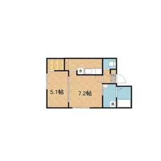 リベルテスクアール七番館【2階】の間取り