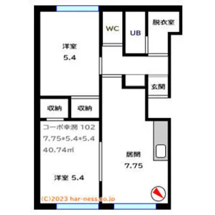 コーポ幸潤【201号室】の間取り