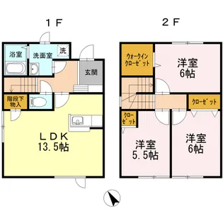 テラスハウス北26条【A号室】の間取り