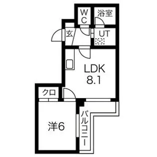 カピテーヌ円山【413号室】の間取り