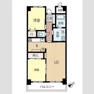 PRESCELTO百合が原【202号室】の間取り