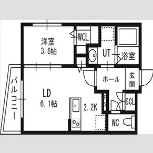 アルファスクエア北12西3【00103号室】の間取り