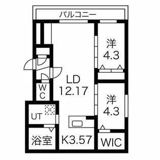 パレス楸【3階】の間取り
