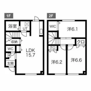 ミモザA【1階】の間取り