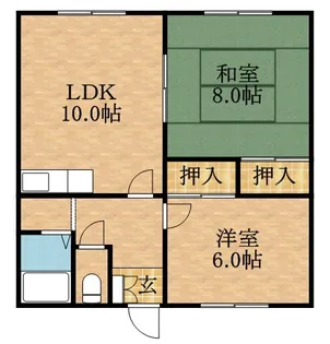 開ハイツC【202号室】の間取り