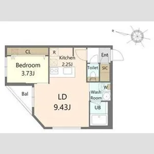 ALIVIS北23条【305号室】の間取り