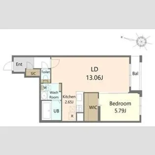 ALIVIS北23条【307号室】の間取り