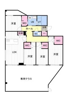 ONE YAMAHANA【1-D号室】の間取り