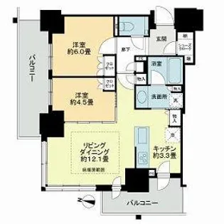 ザ・札幌タワーズ イーストタワー【1601号室】の間取り