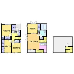 北海道札幌市西区西野五条8丁目【テラスハウス】の間取り