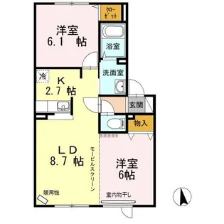 プリミエール サウス【1階】の間取り