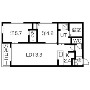 仮)GAー琴似2ー7MS A棟【4階】の間取り