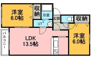 グランドールN34 B棟【202号室】の間取り