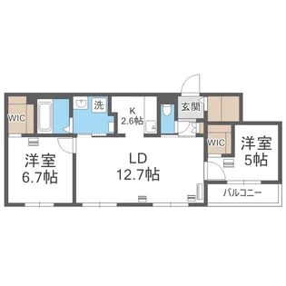 エフュート宮の沢【1階】の間取り