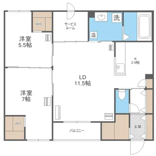 エフュート宮の沢【4階】の間取り