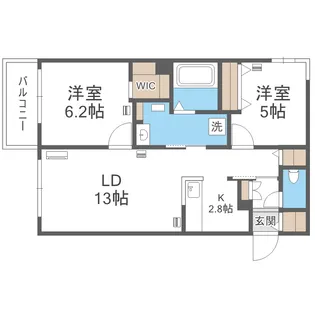 エフュート二十四軒【4階】の間取り