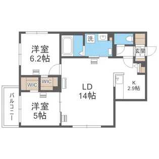 エフュート二十四軒【201号室】の間取り