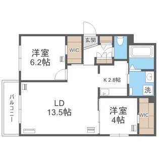 エフュート二十四軒【204号室】の間取り