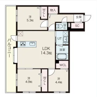 アルファスクエア北22【802号室】の間取り