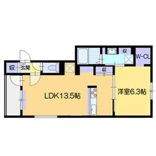 仮)ネコフィーノルナ【1-G号室】の間取り