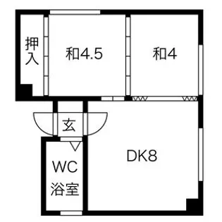 18条コーポ【8号室】の間取り