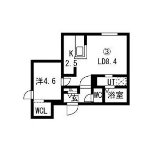 LE CLAIR ASABU(ルクレールアサブ)【203号室】の間取り